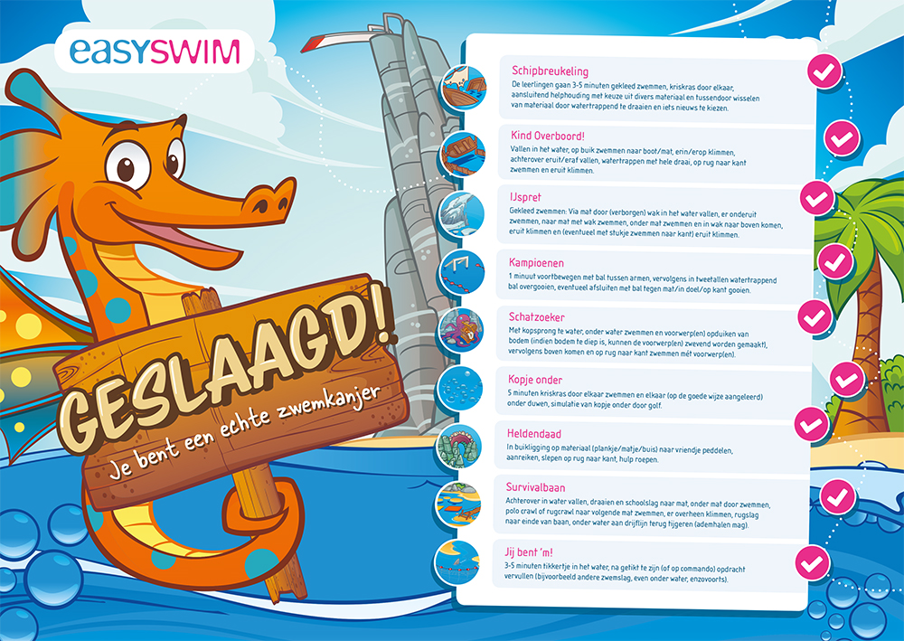 EasySwim zwemdiploma laat kinderen van begin tot eind stralen