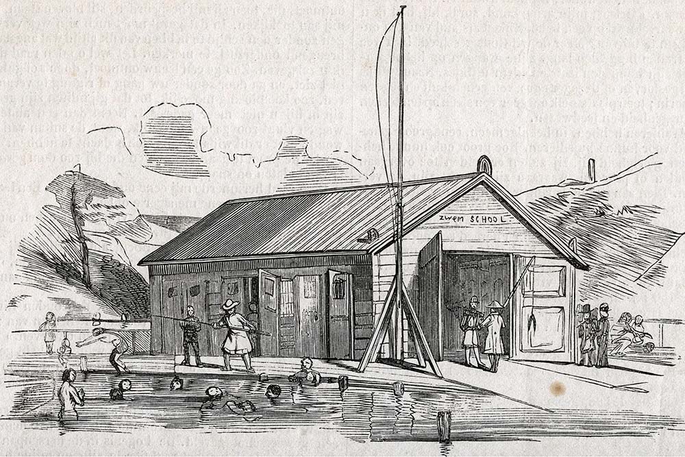 Eerste burgerzwemschool in 1843 dankzij Johannes Cornelis Jacobus Smits